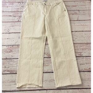 Abercrombie‎ & Fitch Jeans Womens 33/16R The Baggy Mid Rise Plus Size Cream